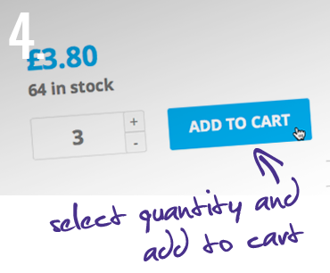 4. Select quantity and add to cart