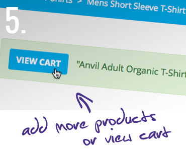 5. Add more products, or view cart