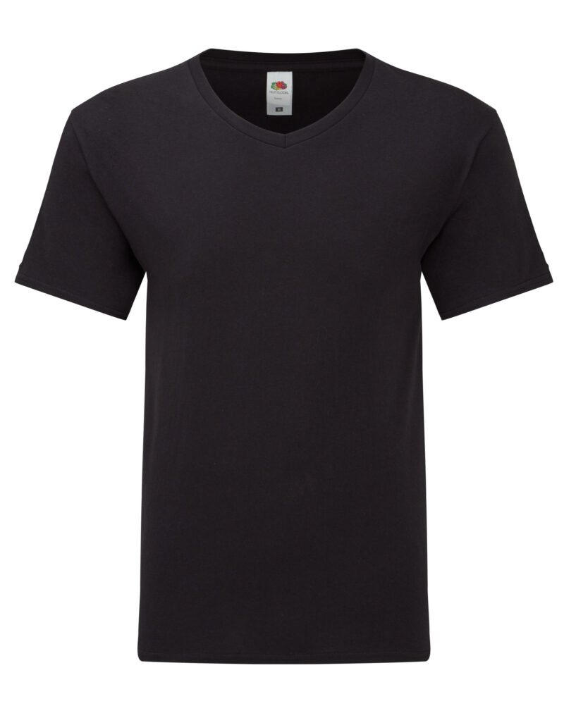 Fruit Of The Loom Men's Iconic 150 V-Neck T Black