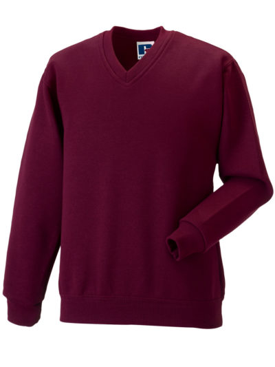 Russell Adult V-Neck Sweatshirt Burgundy