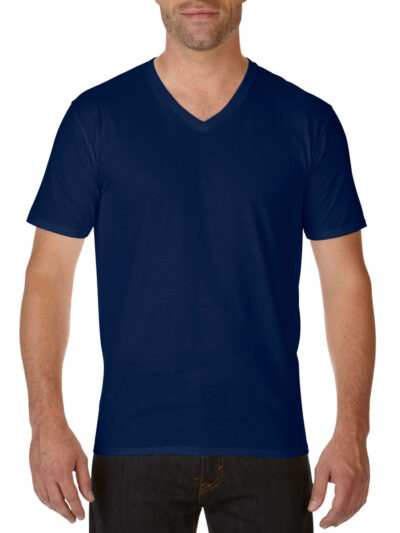 Gildan Premium Cotton® Adult V-Neck T-Shirt Navy Blue