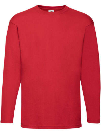 Fruit Of The Loom Men's Long Sleeve Valueweight T-Shirt Red