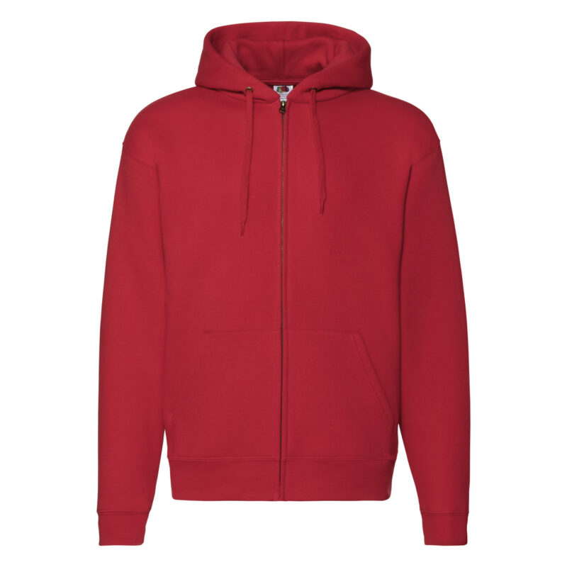 Fruit Of The Loom Men's Premium Hooded Sweat Jacket Red