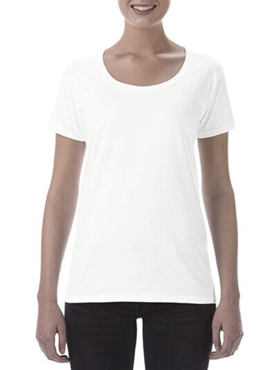 Gildan Softstyle® Ladies' Deep Scoop T-Shirt White