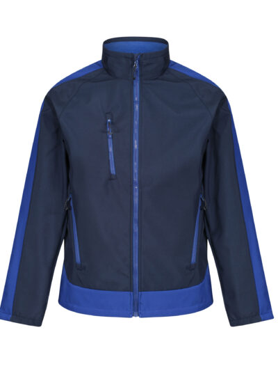 Regatta Contrast 3 Layer Printable Softshell Jacket Navy and New Royal