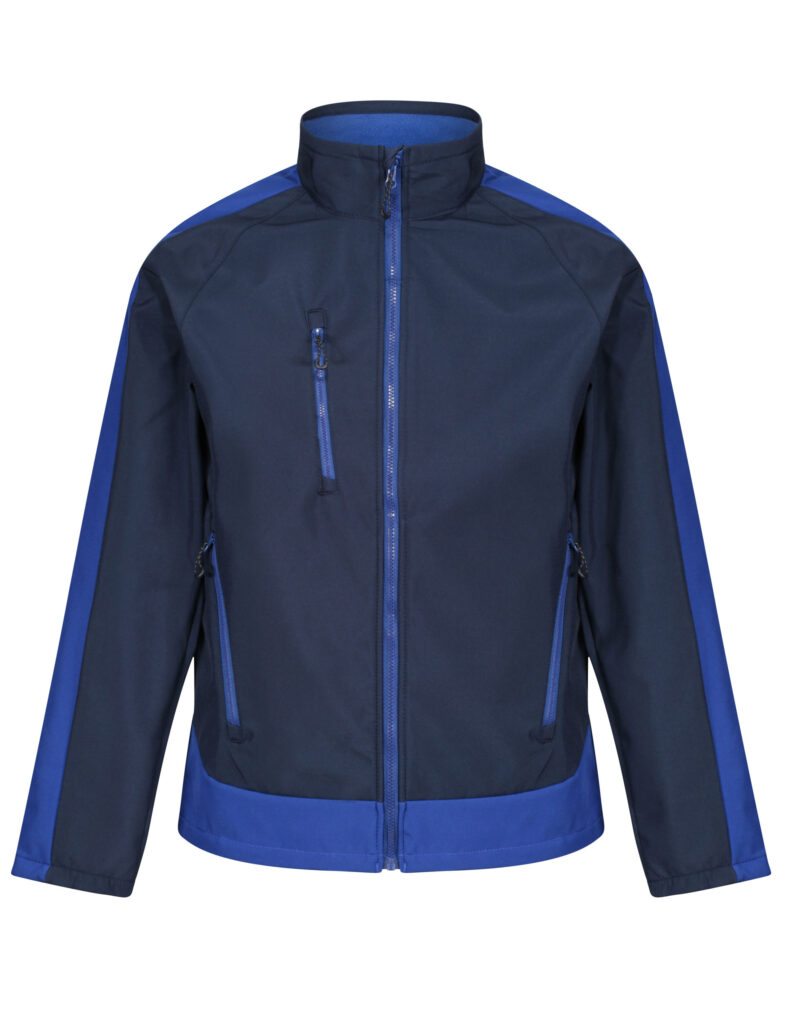 Regatta Contrast 3 Layer Printable Softshell Jacket Navy and New Royal