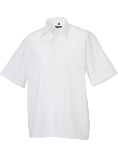 Men's Short Sleeve Polycotton Easy Care Poplin Shirt