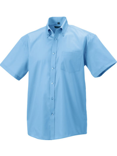 Russell Collection Men's Short Sleeve Ultimate Non-Iron Shirt Bright Sky