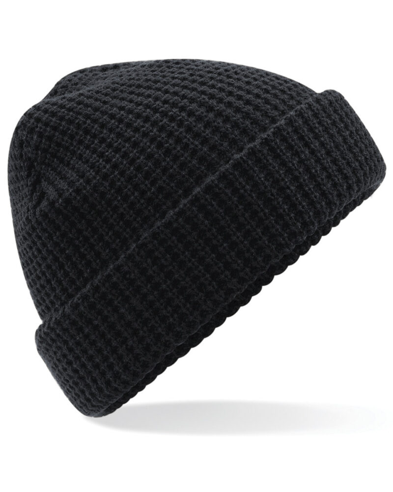 Beechfield Classic Waffle Knit Beanie Black