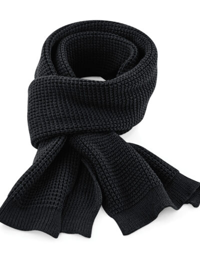 Beechfield Classic Waffle Knit Scarf Black