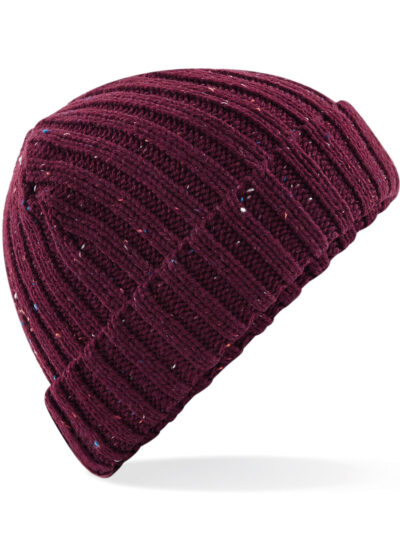 Beechfield Rustic Fleck Beanie Burgundy