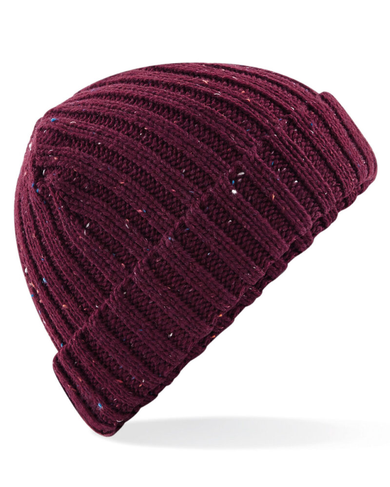 Beechfield Rustic Fleck Beanie Burgundy