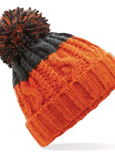 Beechfield Apres Beanie Orange and Graphite Grey