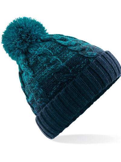 Beechfield Ombré Beanie Teal and French Navy