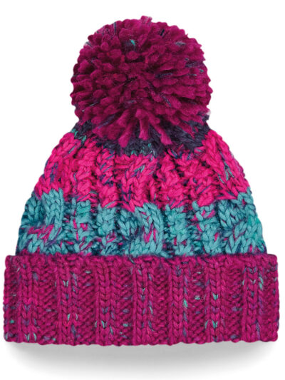 Beechfield Infant Corkscrew Pom Pom Beanie Winter Berries