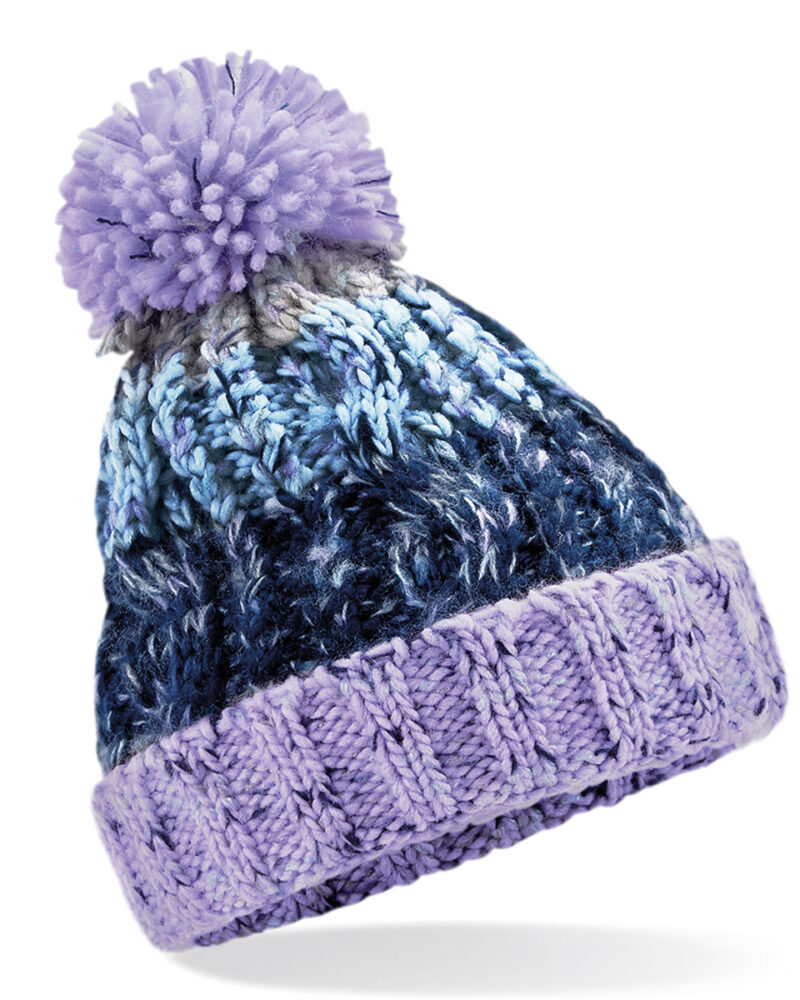 Beechfield Junior Corkscrew Pom Pom Beanie Lavender Fizz