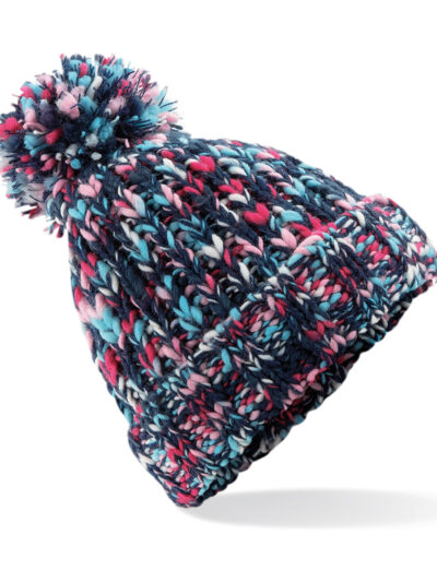 Beechfield Twister Pom Pom Beanie Candy Twist