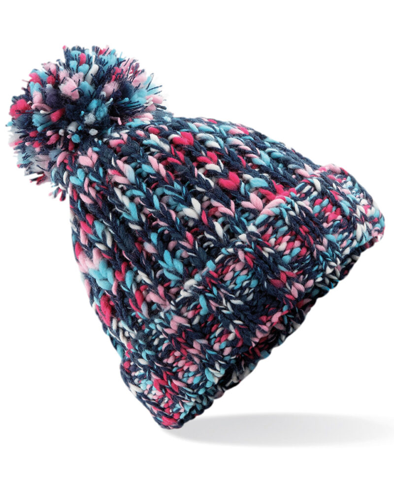 Beechfield Twister Pom Pom Beanie Candy Twist