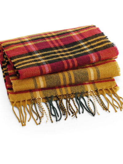 Beechfield Classic Check Scarf Mustard Check