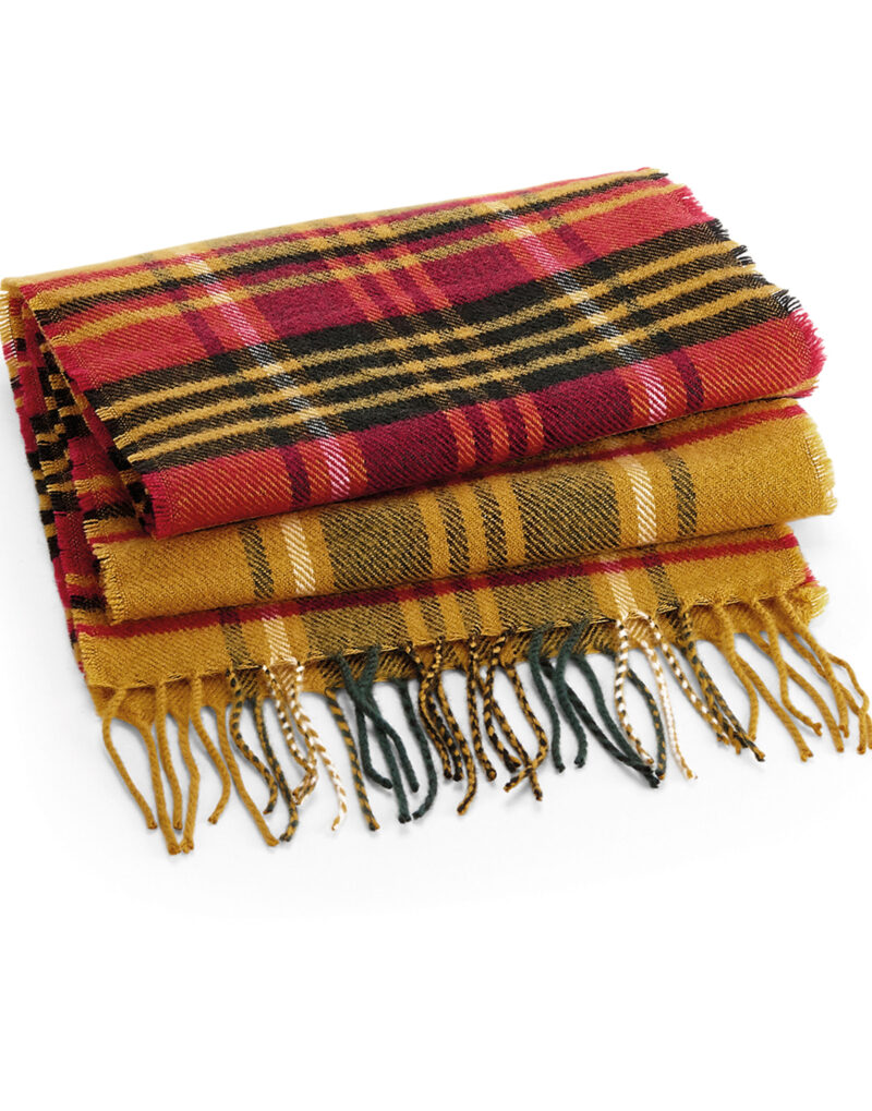 Beechfield Classic Check Scarf Mustard Check