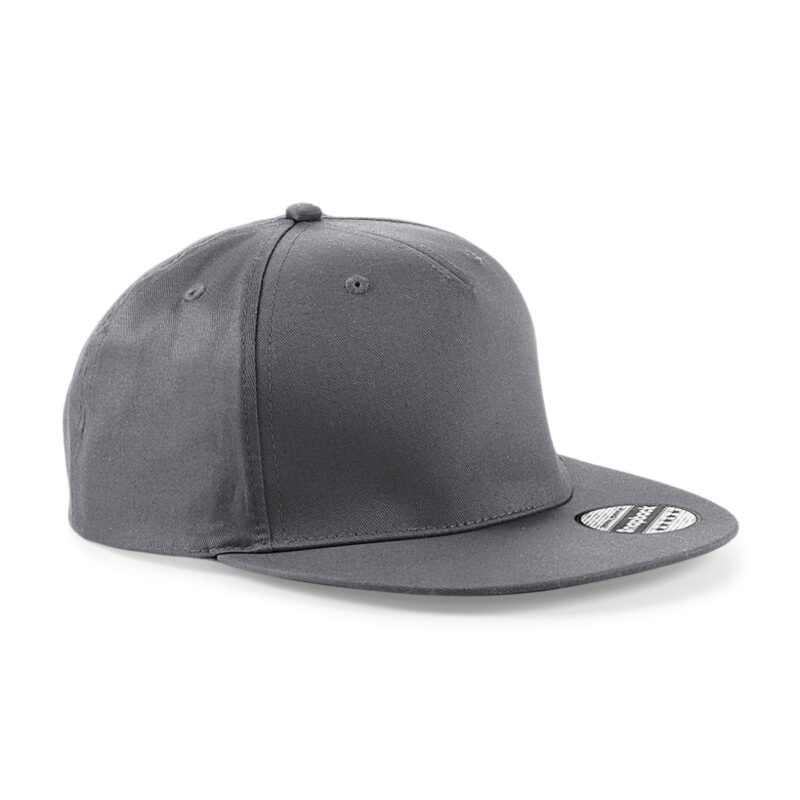 Beechfield 5 panel Snapback Rapper Cap Graphite