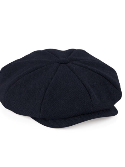 Beechfield Heritage Baker Boy Cap Navy Herringbone