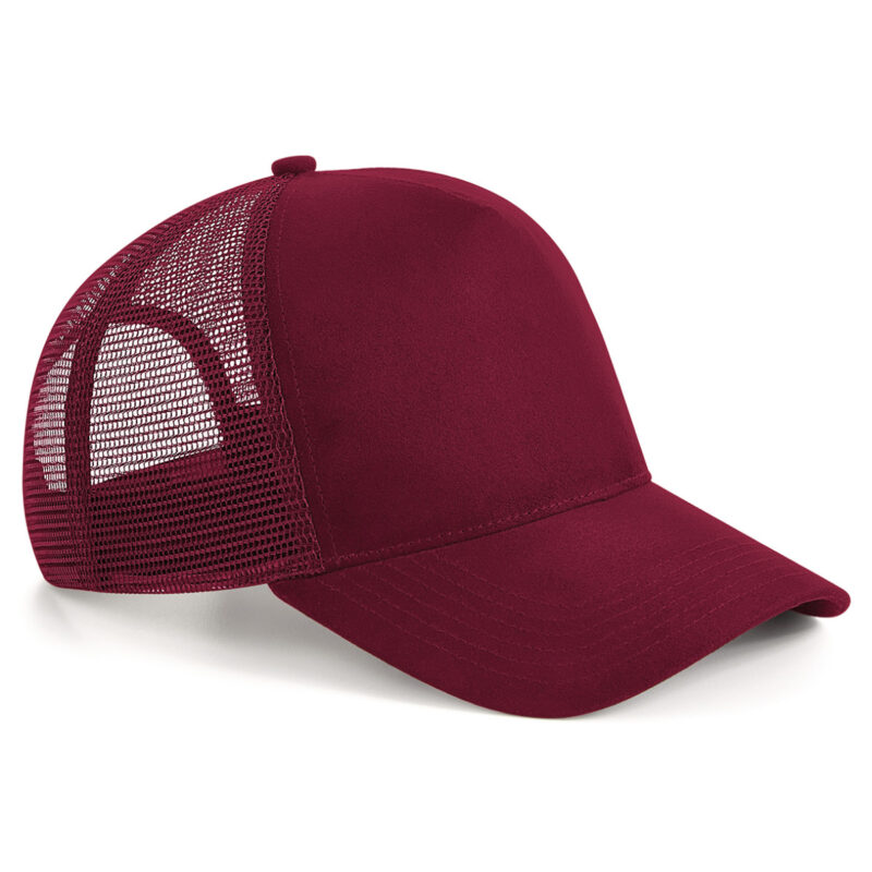 Beechfield Suede Snapback Trucker Burgundy