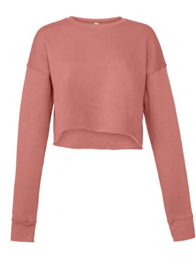 Bella Women's Cropped Crew Fleece Mauve