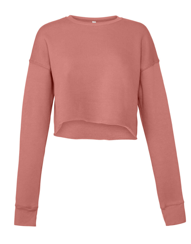 Bella Women's Cropped Crew Fleece Mauve