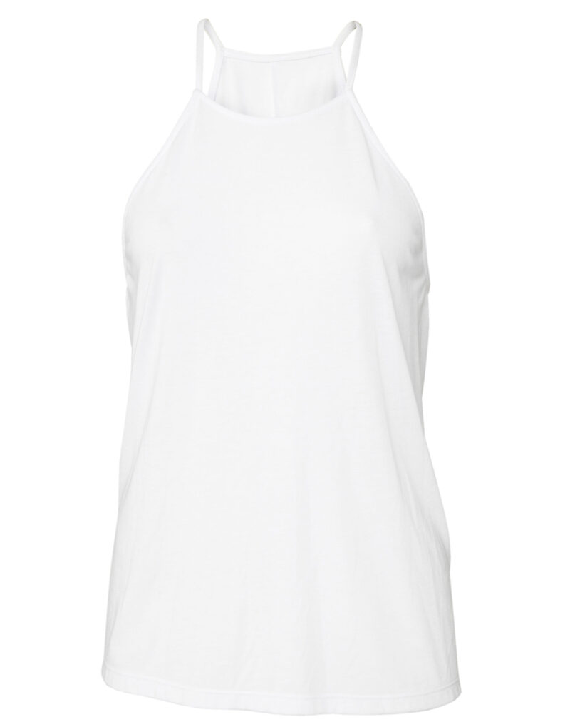 Bella Women's Flowy High Neck Tank White