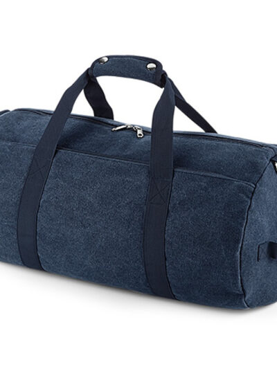 Bagbase Vintage Canvas Barrel Bag Vintage Oxford Navy