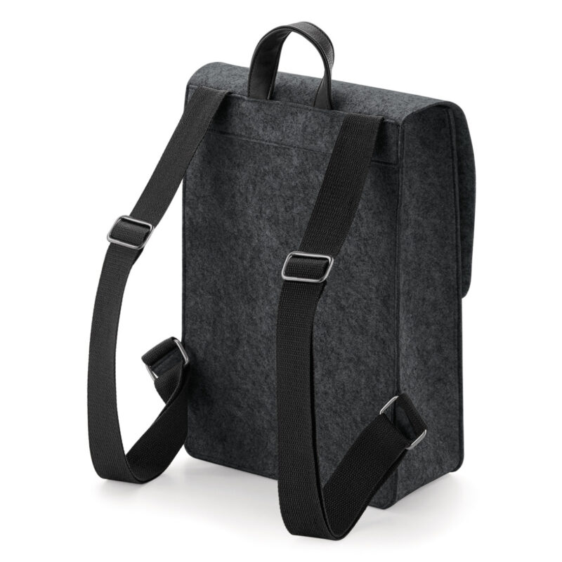 Bagbase Premium Felt Backpack Charcoal Melange and Black