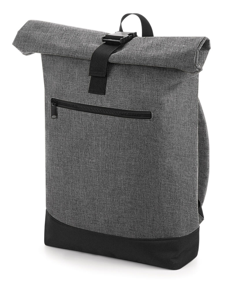 Bagbase Roll-Top Backpack Grey Marl and Black