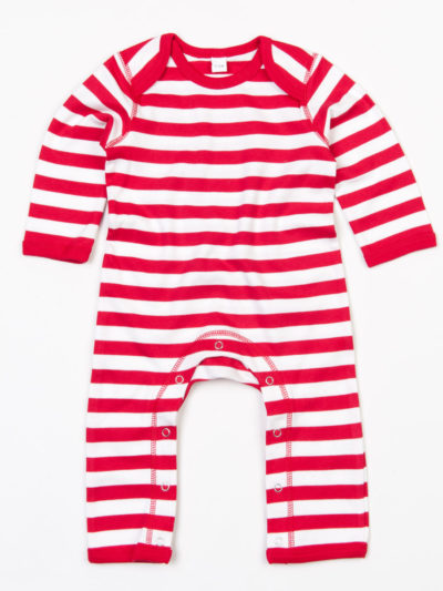 Babybugz Baby Stripy Rompasuit Red and White