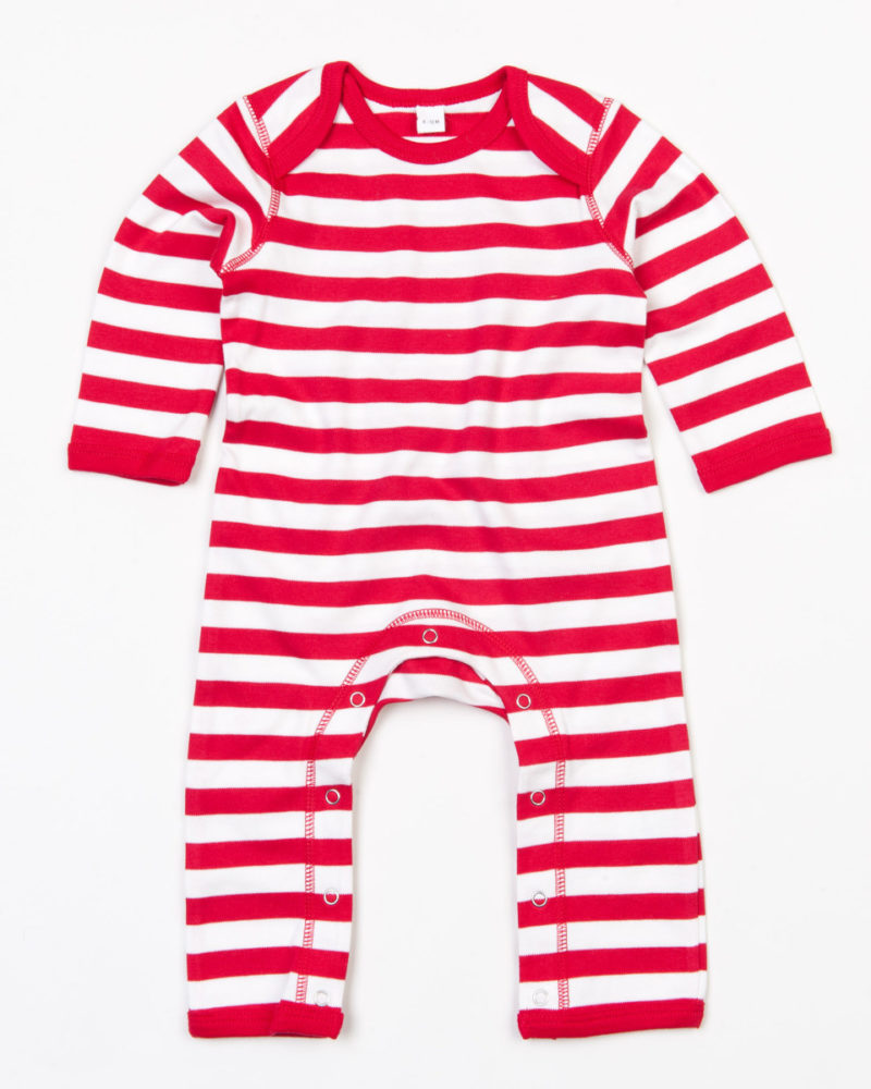 Babybugz Baby Stripy Rompasuit Red and White