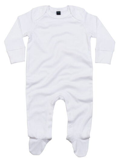 Babybugz Baby Organic Sleepsuit with Scratch Mitts White