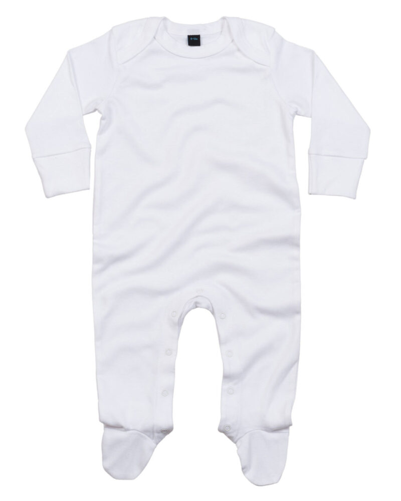 Babybugz Baby Organic Sleepsuit with Scratch Mitts White