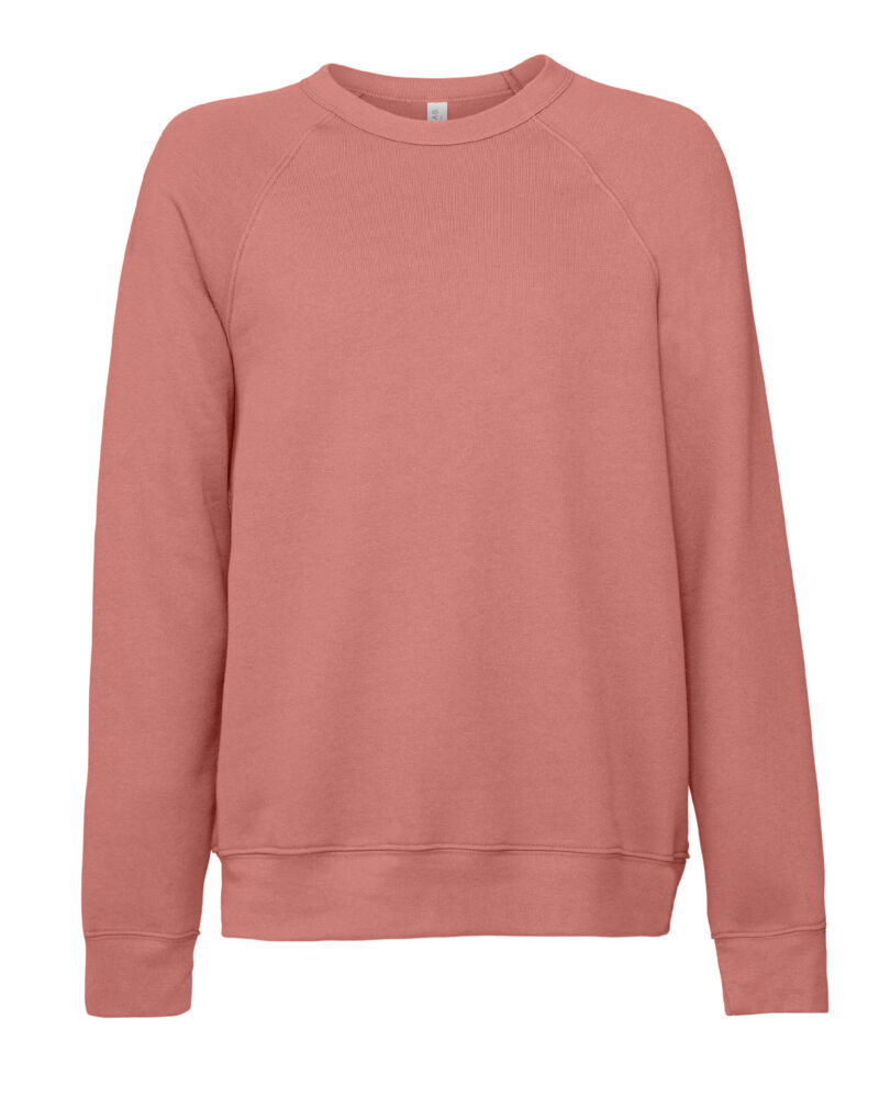 Bella Canvas Unisex Sponge Fleece Raglan Sweatshirt Mauve