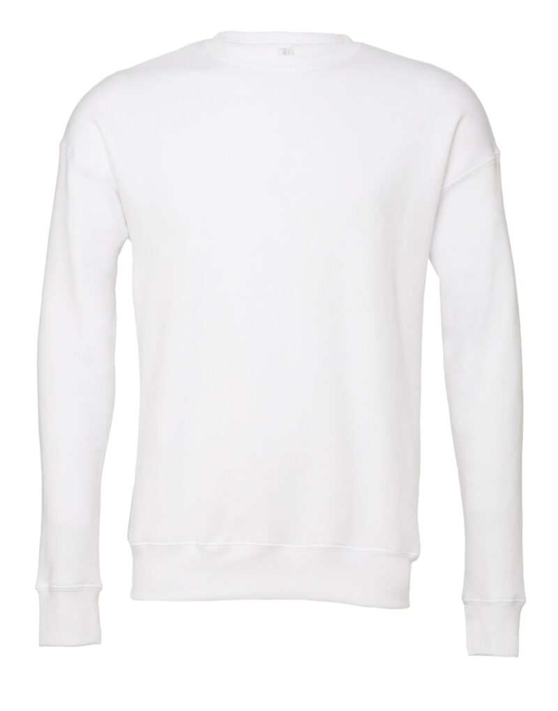 Bella Unisex Drop Shoulder Fleece White