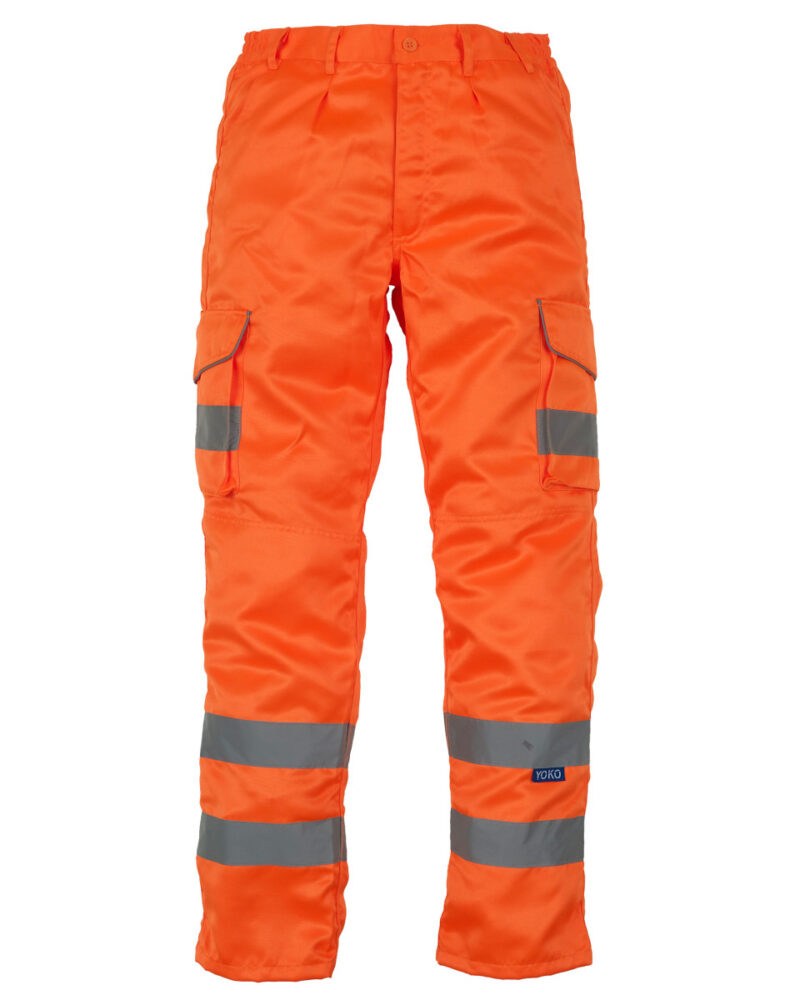 Yoko Cargo Knee Pad Trousers (Reg) Hi Vis Orange