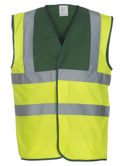 Yoko Two Tone Class 1 Waistcoat Hi Vis Yellow and Green