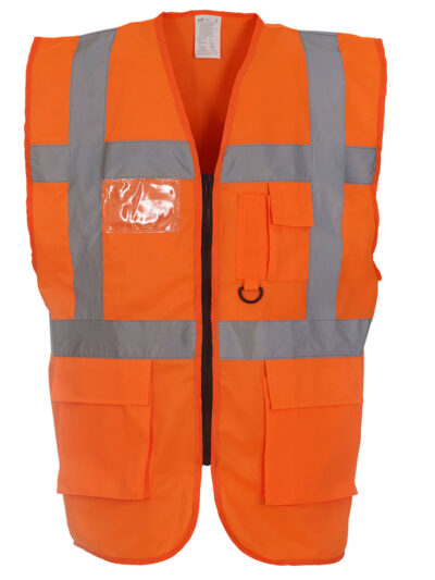 Yoko Hi-Vis Executive Waistcoat Hi Vis Orange