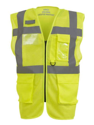 Yoko Hi-Vis Executive Open Mesh Waistcoat Hi-Vis Yellow