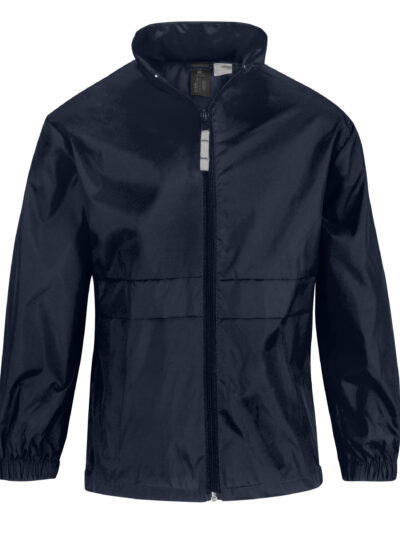 B&C Kid's Sirocco Windcheater Jacket Navy Blue