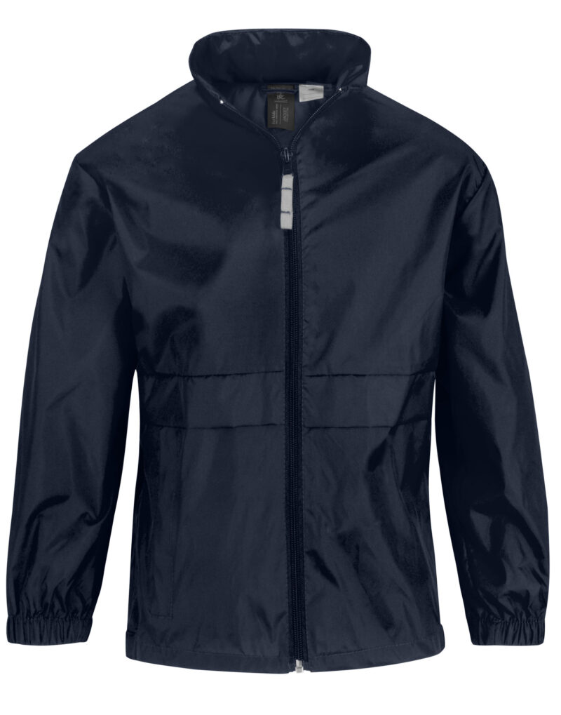 B&C Kid's Sirocco Windcheater Jacket Navy Blue