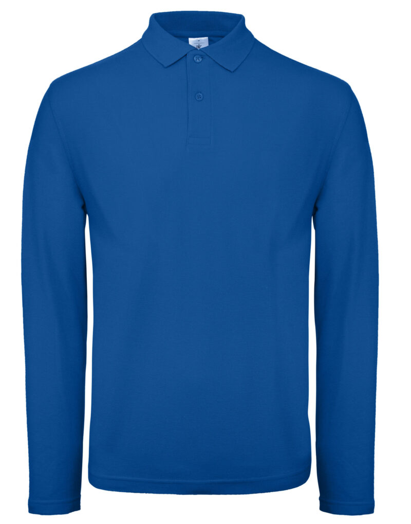 B&C ID.001 Men's Long Sleeve Polo Royal Blue