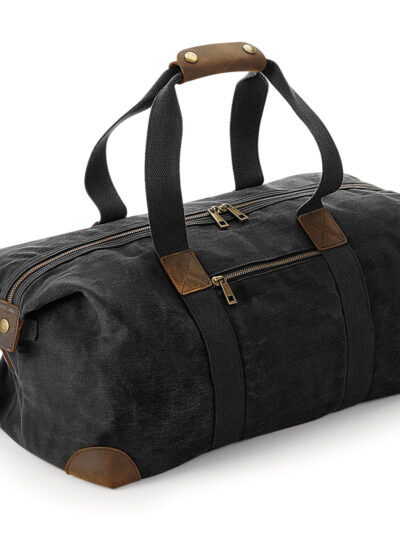 Quadra Heritage Washed Canvas Holdall Black