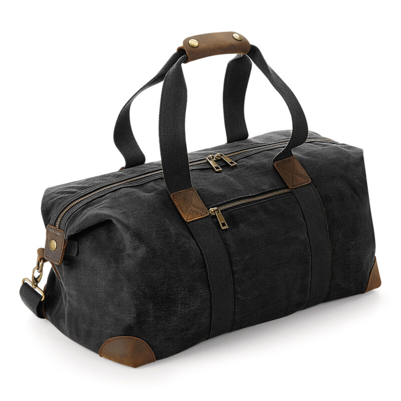 Quadra Heritage Washed Canvas Holdall Black