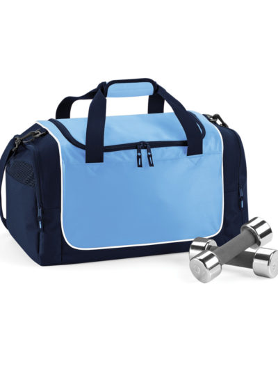 Quadra Teamwear Locker Bag Sky and French Navy and White