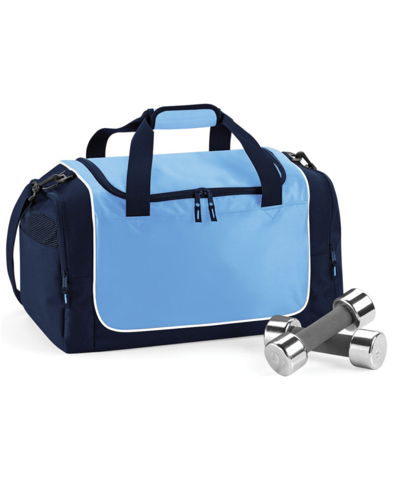 Quadra Teamwear Locker Bag Sky and French Navy and White